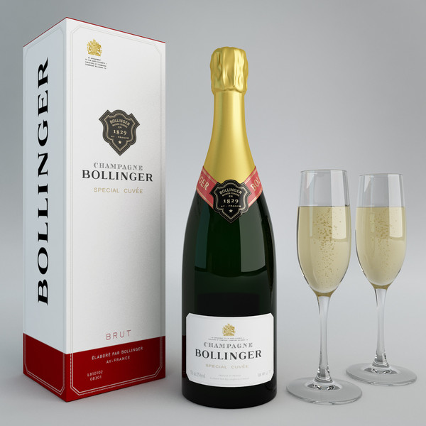 champagne bollinger set 3d max - Champagne Bollinger Set... by happy3D